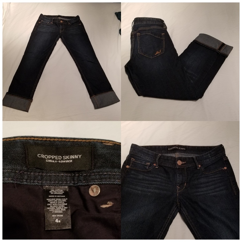 Express Stella Cropped low rise skinny jeans